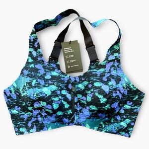 NWT Knix Catalyst Front Zip Sports Bra “Galactica" Print Size 6